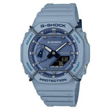 Casio G-Shock Analog-Digital Protector Carbon Core Guard Light Blue Resin Strap Watch | GA2100PT-2A
