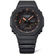 Casio G-Shock Carbon Core Guard Analog-Digital Black Resin Band Watch Orange Markers GA2100-1A4