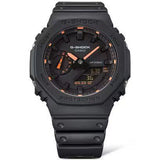 Casio G-Shock Carbon Core Guard Analog-Digital Black Resin Band Watch Orange Markers GA2100-1A4