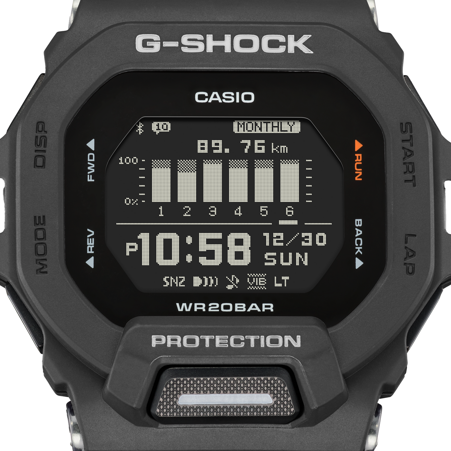 Casio G-Shock G-Squad Move Digital Connected Black Resin Strap Fitness Watch GBD200-1