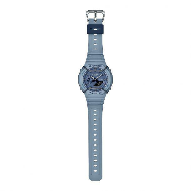 Casio G-Shock Analog-Digital Protector Carbon Core Guard Light Blue Resin Strap Watch | GA2100PT-2A