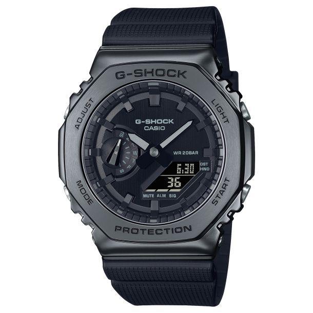 Casio G-Shock Analog-Digital All Black Metal Bezel Watch | GM2100BB-1A