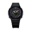 Casio G-Shock Analog-Digital Carbon Core Guard Virtual Rainbow Black Strap Watch | GA-2100RGB-1A