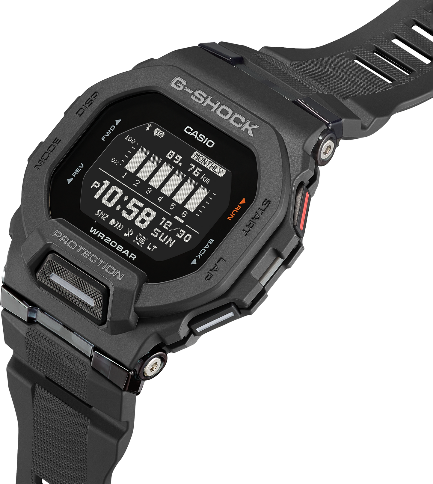 Casio G-Shock G-Squad Move Digital Connected Black Resin Strap Fitness Watch GBD200-1