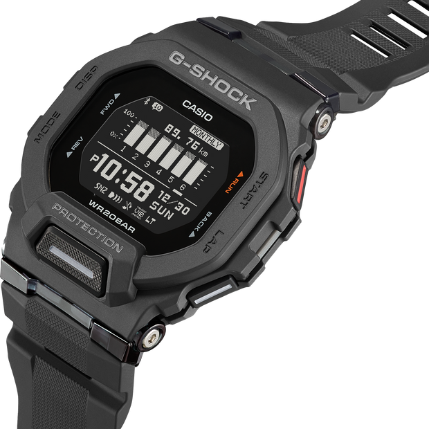 Casio G-Shock G-Squad Move Digital Connected Black Resin Strap Fitness Watch GBD200-1