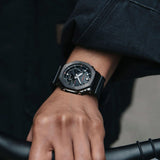 Casio G-Shock Analog-Digital Utility Metal Black Ion-Plated Bezel and Cloth Strap Watch | GM2100CB-1A