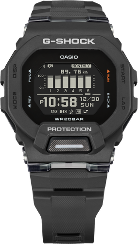 Casio G-Shock G-Squad Move Digital Connected Black Resin Strap Fitness Watch GBD200-1